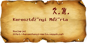Keresztényi Márta névjegykártya